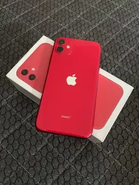 iPhone 11 64gb Fullset Red Terdaftar Nego