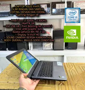 LAPTOP ASUS INTEL CORE i3 7TH NVIDIA MULUSSS SUPER GAMING DESIGN