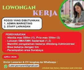 Pegawai Tetap untuk tenaga admin dan lapangan