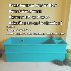 Kolam Bak Fiber Ikan Ukuran : 185 cm + 60 cm + 65 cm