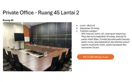 Disewakan Ruang Kantor, Ruang Meeting, Workshop, Hall dll area Ciputat