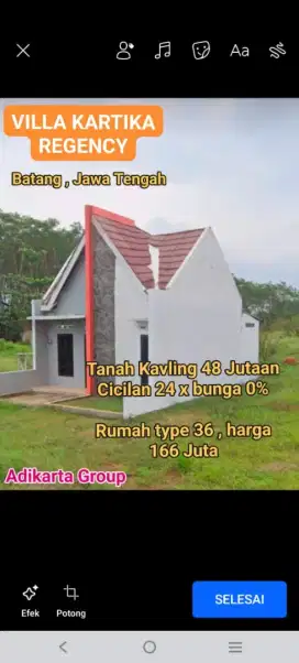 Tanah Kavling 40 juta an dekat Kota