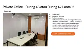 Disewakan Ruang Kantor, Ruang Meeting, Workshop, Hall dll area Ciputat