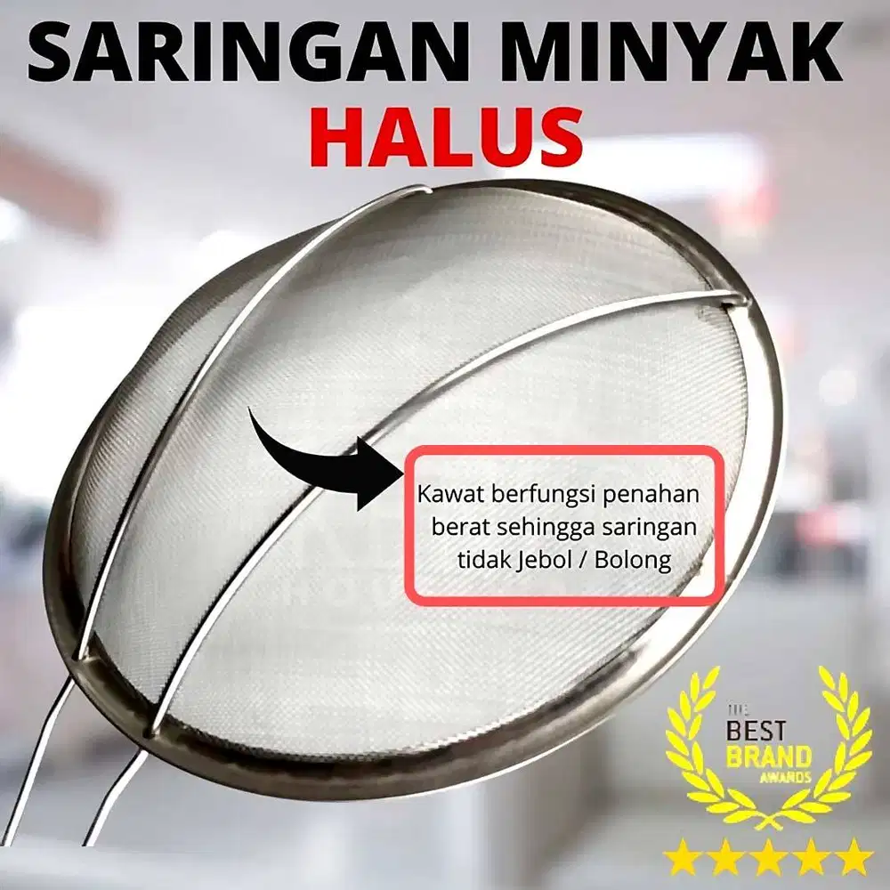 250815B Saringan Halus Kecil Stainless Steel 22cm 220mm Tirisan Minyak