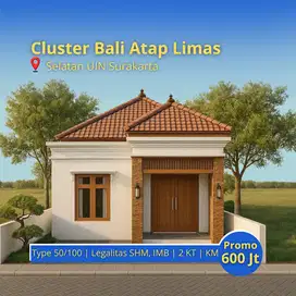 Jual Rumah Bali Atap Limas di Solo: 2 mnt UIN Surakarta, Akad Notaris