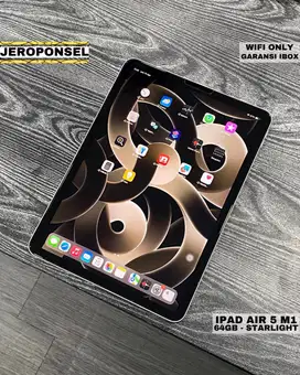 IPAD AIR 5 M1 64GB EX IBOX STARLIGHT ORIGINAL MULUS GARANSI BH 96%