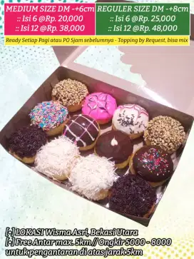 Donat medium size isi 12 perbox