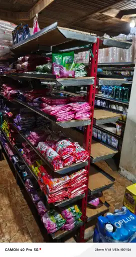 Di jual rak model gondola, bisa diatur ketinggiannya