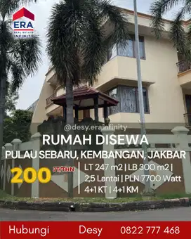 Disewa Rumah di Pulau Sebaru, Kembangan, Jakarta Barat