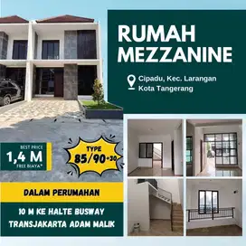 Rumah Mezanine semi 2 lantai siap huni dekat kampus budi luhur