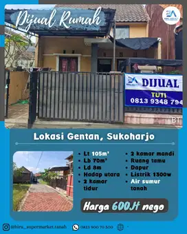 Rumah di Gentan Sukoharjo