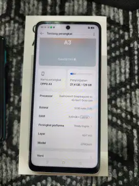 Oppo A3 Nfc Kelengkapan fullset Nominus tinggl pke