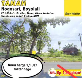 Dijual tanah pekarangan pinggir jalan raya