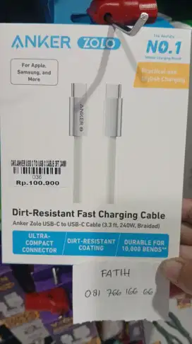 ANKER USB C TO USB C CABLE 3FT 240W ATLANTIS DAHSYAT