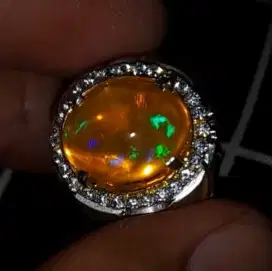 Natural Kalimaya Ring Perak HQ