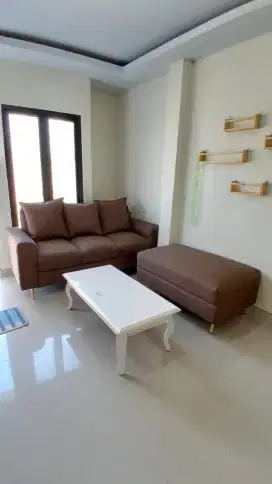 Sofa coklat & meja