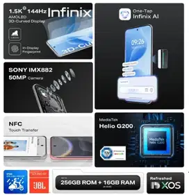 Infinix Hot 60 Pro Plus  8/256GB Up to 16GB garansi resmi indonesia