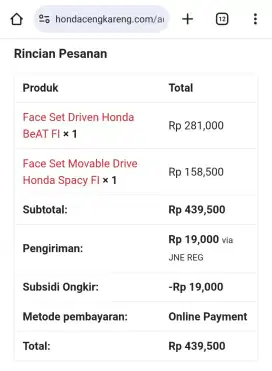 Face Set Driven dan Face Set Moveable Drive