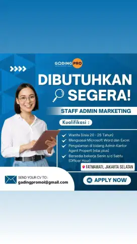 LOWONGAN PEKERJAAN ADMIN MARKETING