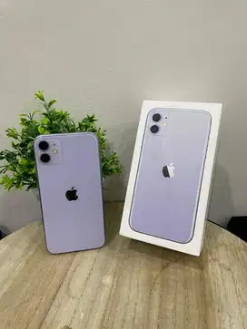 IPhone 11 64GB Purple mulus Fullset BH 100% Sinyal Permanent
