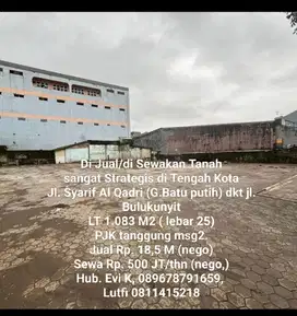 Di Jual Tanah d lokasi Premium, di Tengah kota, jl. Syarif Qadri