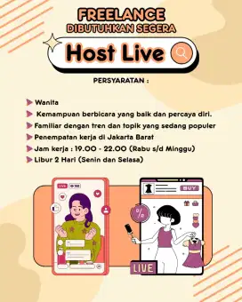 Freelance Host live tiktok & shopee