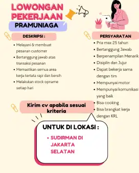 LOWONGAN KERJA DI SUDIRMAN