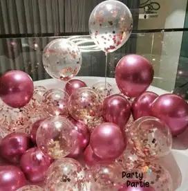 (READY.SIAP.KIRIM)BALON.LATEX.KONFETTI&FANCY.CHROME ISI 10pcs/15pcs