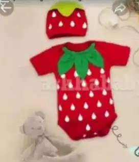 (READY SIAP KIRIM) ONE SET STRAWBERRY 0-3bln