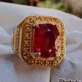 Red spinel top collor dim 12*10 ring Kuningan size 8 net harga