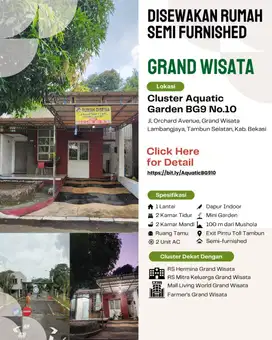 Sewa Rumah Grand Wisata Bekasi – Semi Furnished, Dekat Tol & Mall