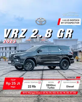 [KM 22 RB] VRZ 2.8 GR NIK 2023 Low KM Toyota Fortuner G SRZ 4x4