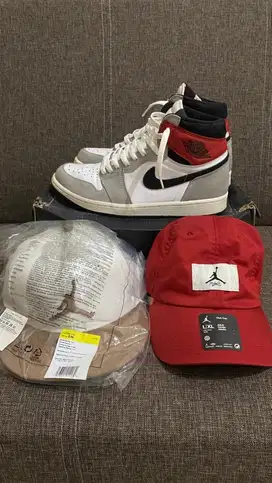 Jordan 1 High Smoke Grey free 2pcs topi bnib