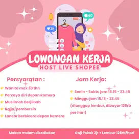 Lowongan Kerja Host Live Streaming Shopee