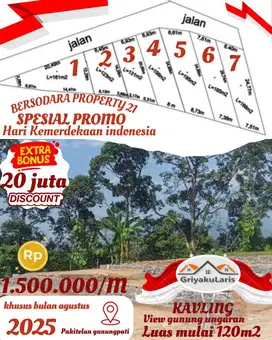 Tanah kavling murah view gunung promo disc 20 juta bulan agustus