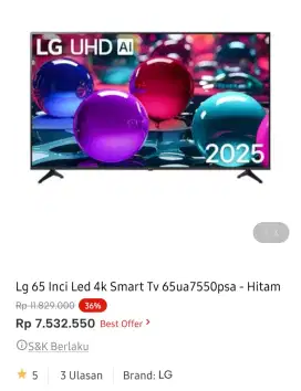 LG LED TV SMART 65 INCI