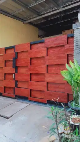 gambar pagar kombinasi kayu