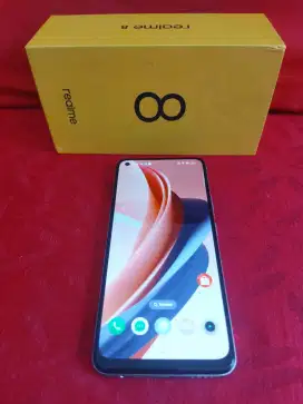 Realme 8 NFC ram 8gb+4/128gb lengkap fingerprint di layar on