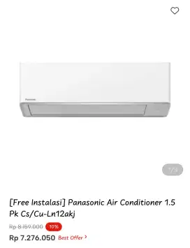 Panasonic Air Conditioner 1.5 Pk Cs/Cu-Ln12ak