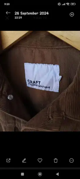 Jaket craft corduroy