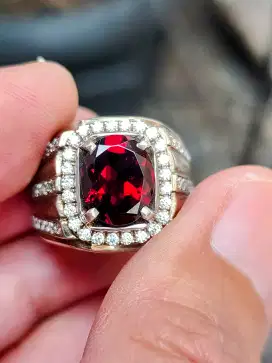 Cincin Batu garnet spessartite Namibia 3.75 crat ring perak memo MRI