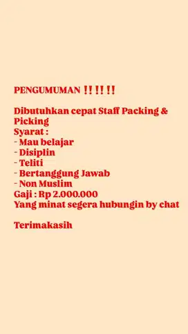 DICARI STAFF PACKING & PICKING