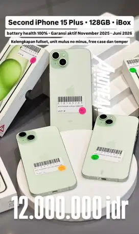 Second Iphone 15 Plus 128 gb ibox