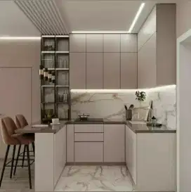 Kitchen set minimalis wallpaper living room bedroom set Lemari pakaian