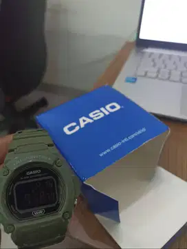 CASIO Digital Sporty Resin Strap 50m Water Resist W219H Army Green Ori