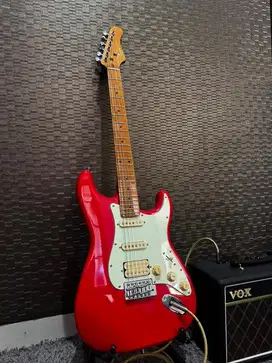 Gitar LG-Pro Red dan Sound Vox full set siap pakai