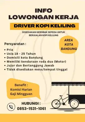 LOWONGAN KERJA PENJUAL KOPI KELILING