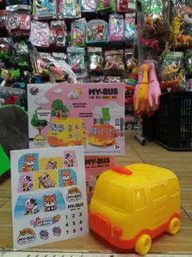 mainan anak celengan bus