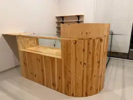 etalase kayu kaca set rak 4 tingkat