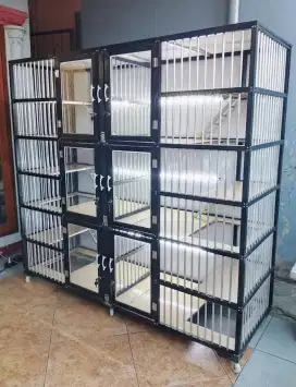 Kandang Kucing Aluminium 6 Pintu Preloved BSH Scottish Persia Himalaya